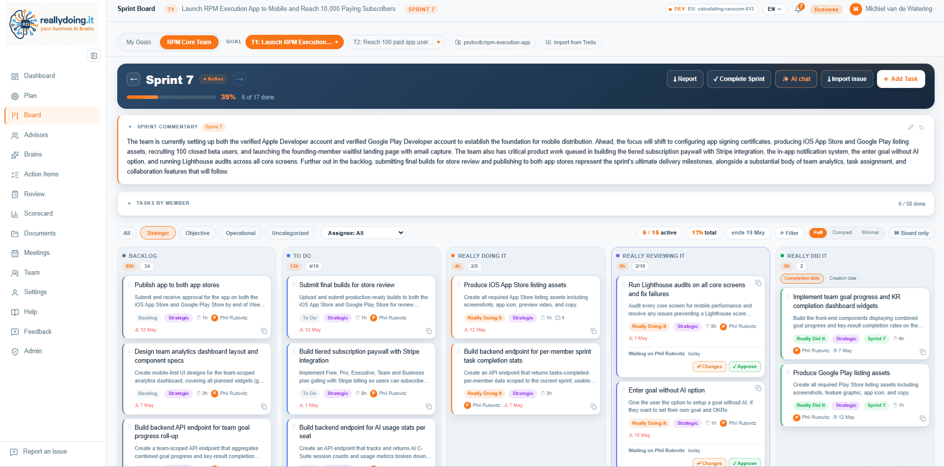 RPM Execution App